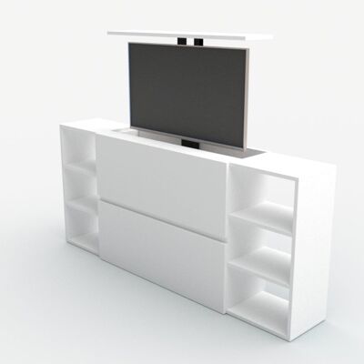 Commode relevable TV SL43 Plus - BLANC MAT / BLANC MAT