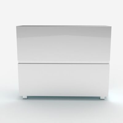 TV lift chest of drawers SL 55 inches - MATT WHITE / GLOSSY WHITE