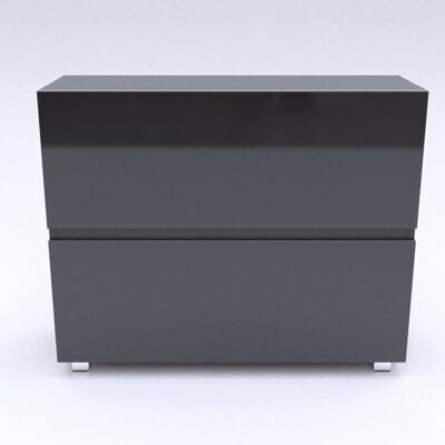 TV lift chest of drawers SL 55 inches - MATT GRAY / GLOSSY GRAY