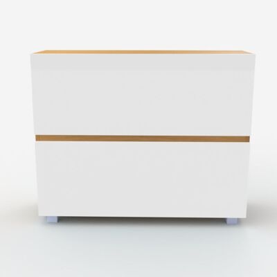 Commode télé relevable SL 55 pouces - CHÊNE CLASSIQUE / BLANC BRILLANT