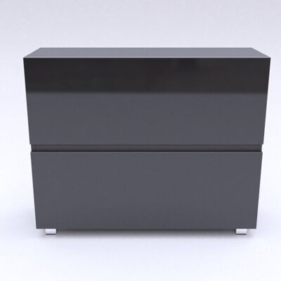 TV lift chest of drawers SL 43 inches - MATT GRAY / GLOSSY GRAY