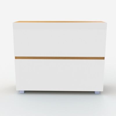 TV lift chest of drawers SL 43 inches - OAK CLASSIC / WHITE MATT