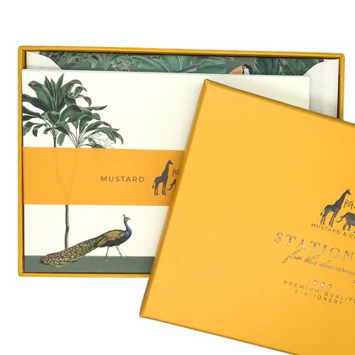 Darwin's Menagerie "Strutting Peacock" Notecard Set with Lined Envelopes