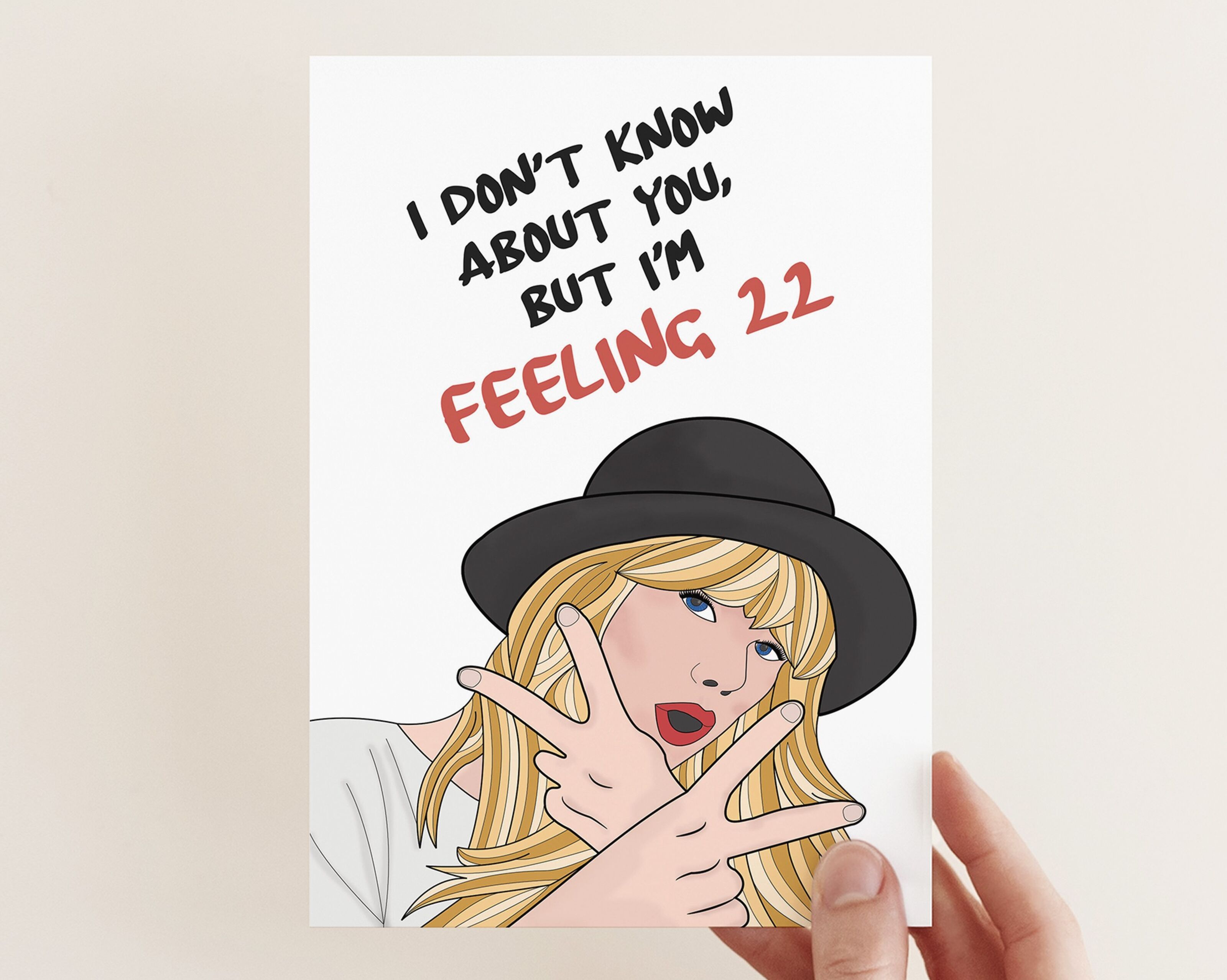 Achat Carte d'anniversaire Taylor Swift Feeling 22 en gros