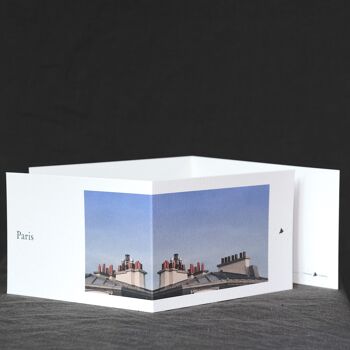Carte postale panoramique Paris avec enveloppe ciglée 1