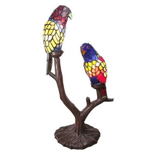 Tafellamp Tiffany papegaaien 50x24x63 cm E14/max 2x40W