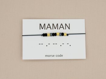 Bracelet code Morse maman (argent, or rose ou or) 11