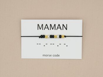 Bracelet code Morse maman (argent, or rose ou or) 12