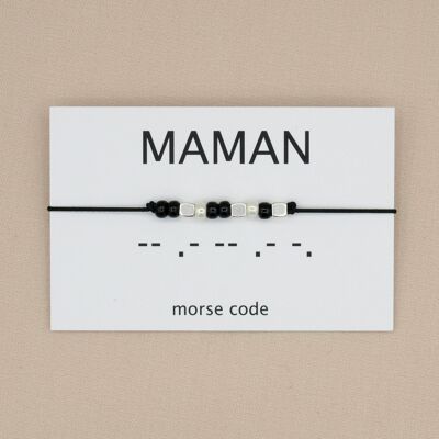 Bracelet code Morse maman (argent, or rose ou or)