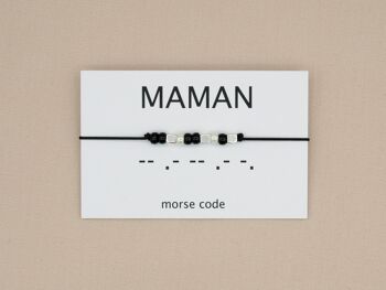 Bracelet code Morse maman (argent, or rose ou or) 1