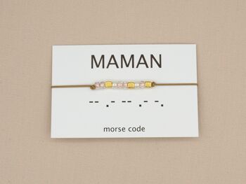 Bracelet code Morse maman (argent, or rose ou or) 9