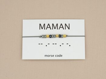 Bracelet code Morse maman (argent, or rose ou or) 10