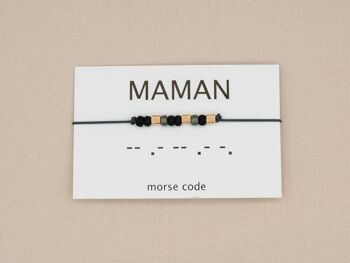 Bracelet code Morse maman (argent, or rose ou or) 7