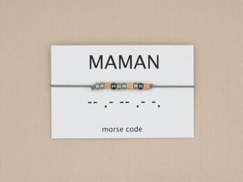 Bracelet code Morse maman (argent, or rose ou or) 6