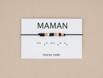 Bracelet code Morse maman (argent, or rose ou or) 8