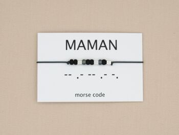 Bracelet code Morse maman (argent, or rose ou or) 3