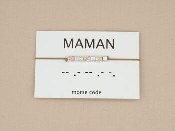 Bracelet code Morse maman (argent, or rose ou or) 4