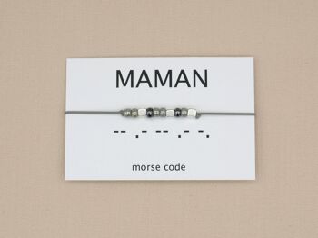 Bracelet code Morse maman (argent, or rose ou or) 2
