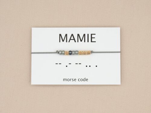 Morse code armband mamie (zilver, rosé goud of goud)
