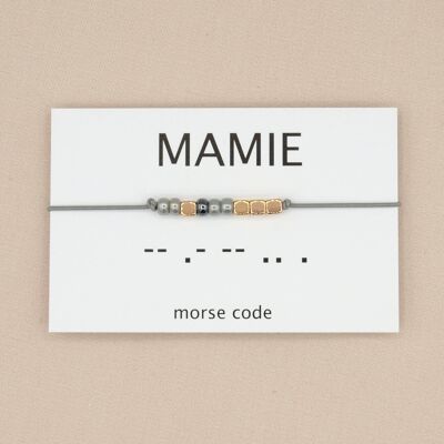 Bracelet code morse mamie (argent, or rose ou or)