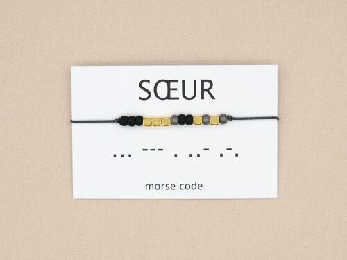 Morse code armband soeur (zilver, rosé goud,goud)