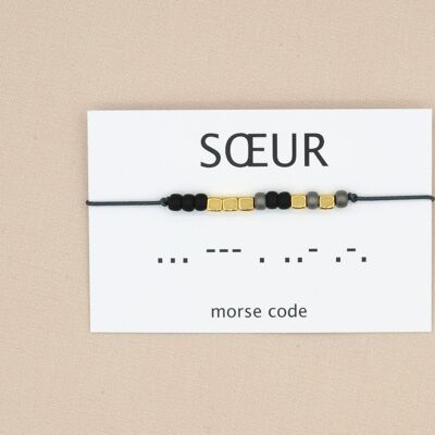 Morse code bracelet soeur (silver, rose gold, gold)