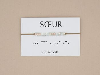 Bracelet code Morse Soeur (argent, or rose, or) 11