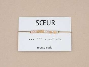 Bracelet code Morse Soeur (argent, or rose, or) 5