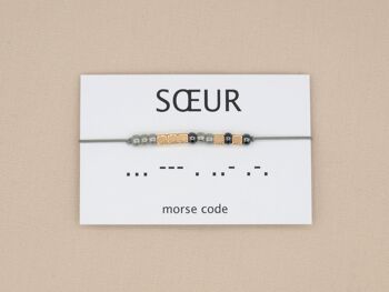 Bracelet code Morse Soeur (argent, or rose, or) 6