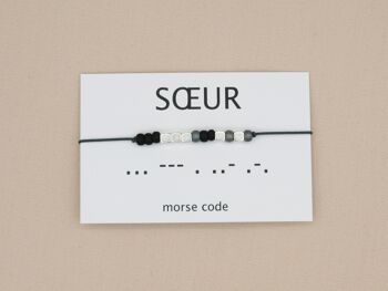 Bracelet code Morse Soeur (argent, or rose, or) 3