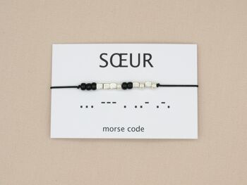 Bracelet code Morse Soeur (argent, or rose, or) 4