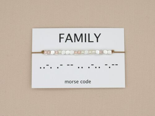 Morse code armband family (zilver, rosé goud,goud)