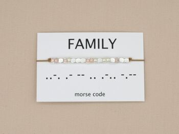 Famille de bracelets code Morse (argent, or rose, or) 1