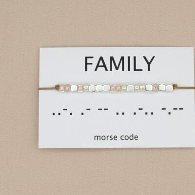 Morse code bracelet family (silver, rose gold, gold)