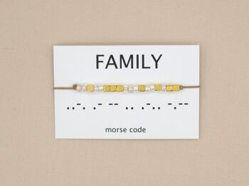 Famille de bracelets code Morse (argent, or rose, or) 9