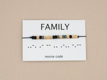 Famille de bracelets code Morse (argent, or rose, or) 7