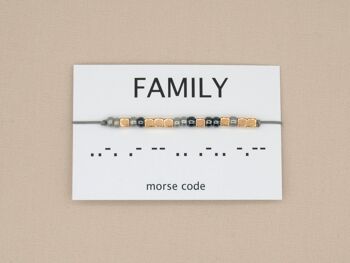 Famille de bracelets code Morse (argent, or rose, or) 6