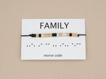 Famille de bracelets code Morse (argent, or rose, or) 8
