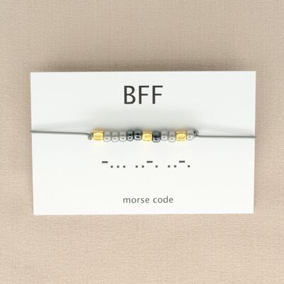 Bracelet code Morse BFF (argent, or rose, or)