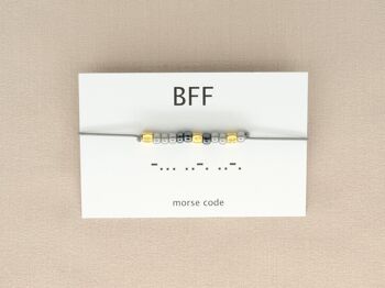 Bracelet code Morse BFF (argent, or rose, or) 1