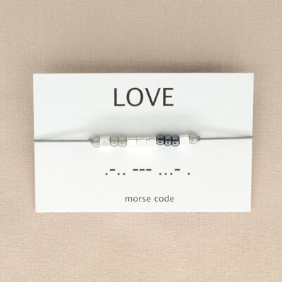 Bracelet code Morse Love (argent, or rose, or)