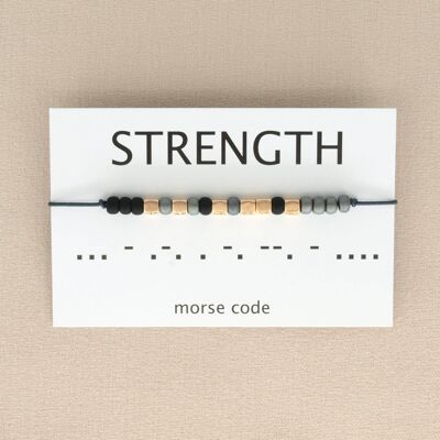 Morse code armband strength (zilver, rosé goud,goud)