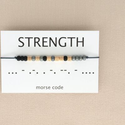 Morse code bracelet strength (silver, rose gold, gold)