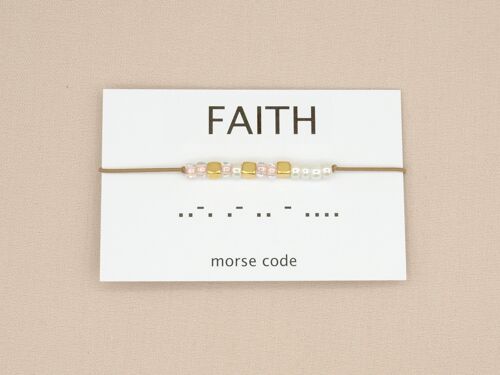 Morse code armband faith  (zilver, rosé goud,goud)