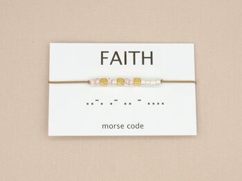 Bracelet code Morse Foi (argent, or rose, or) 1