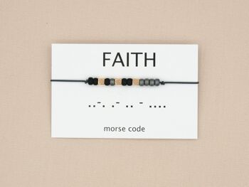 Bracelet code Morse Foi (argent, or rose, or) 7