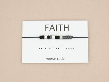 Bracelet code Morse Foi (argent, or rose, or) 3