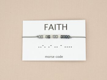 Bracelet code Morse Foi (argent, or rose, or) 2