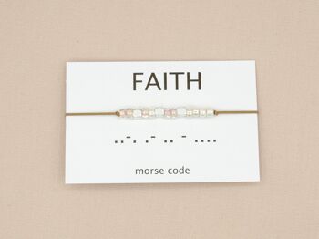 Bracelet code Morse Foi (argent, or rose, or) 9