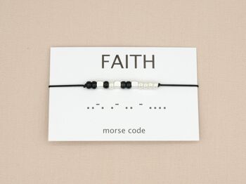 Bracelet code Morse Foi (argent, or rose, or) 4